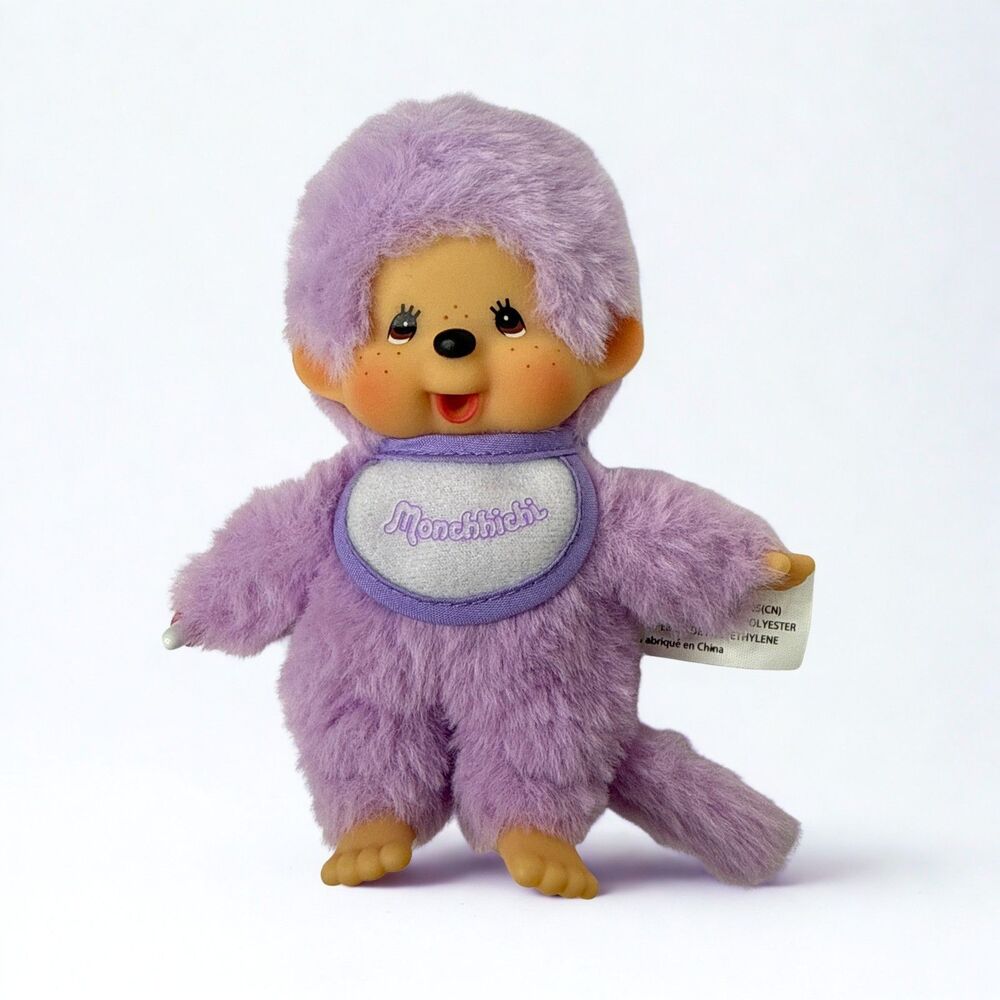 Sekiguchi Monchhichi Beanies Pastel Lavender Purple Plush Doll 5” Thumb Sucking
